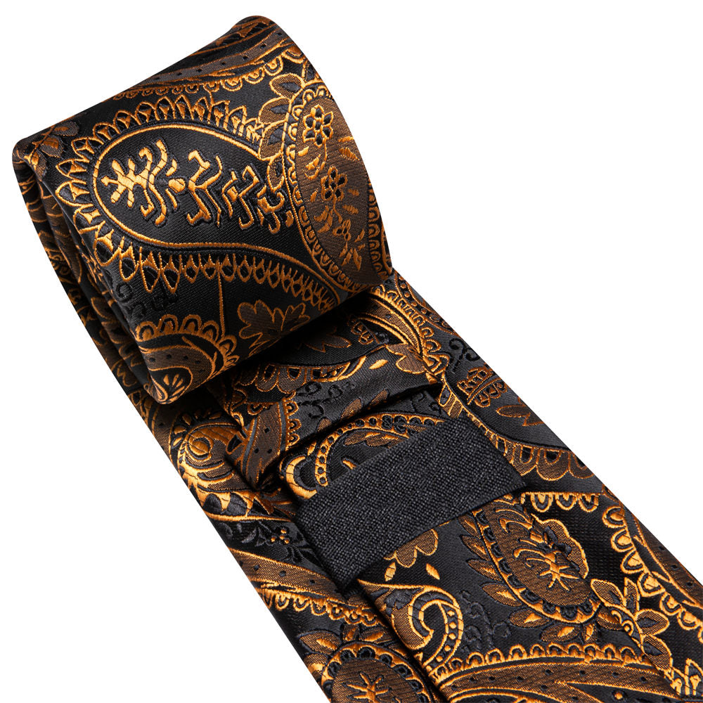 GentCrest Black Paisley Tie Hanky Cufflinks Set - Image 6