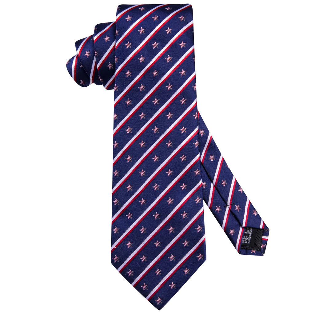 GentCrest Blue Striped Tie Hanky Cufflinks Set - Image 4