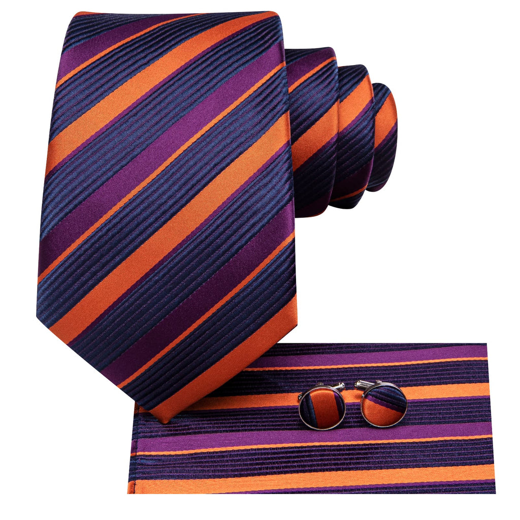 GentCrest Blue Striped Tie Hanky Cufflinks Set - Image 3