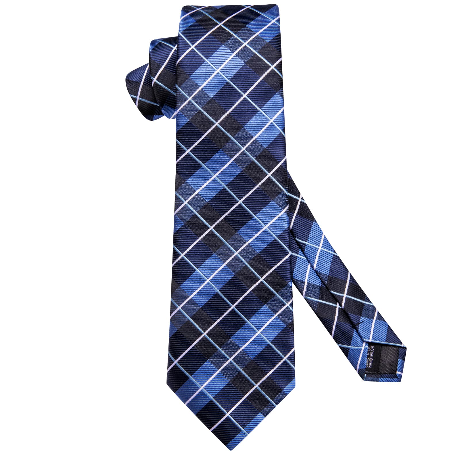 GentCrest Blue Plaid Tie Hanky Cufflinks Set - Image 4