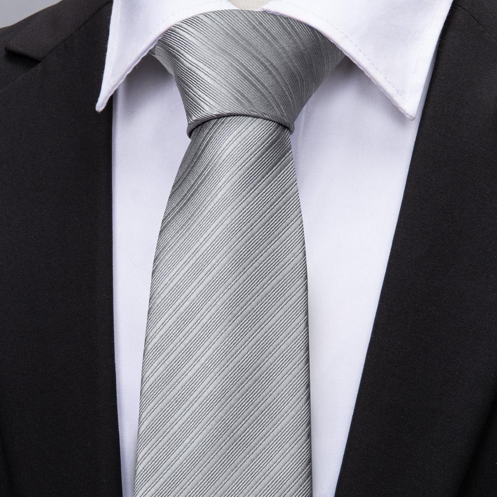 Silver Lines Silk Tie Set - GentCrest