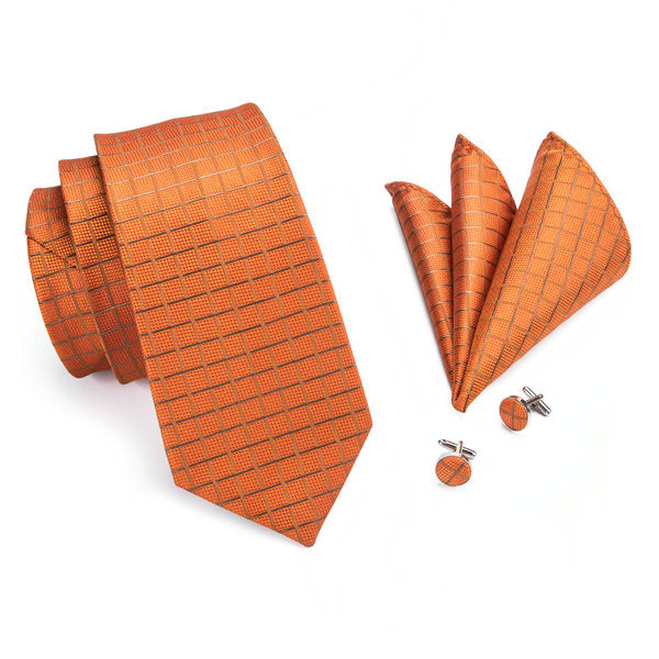 Pumpkin Silk Tie Set - GentCrest - View 2