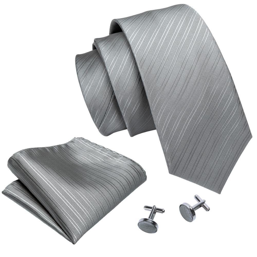 Silver Lines Silk Tie Set - GentCrest - View 2