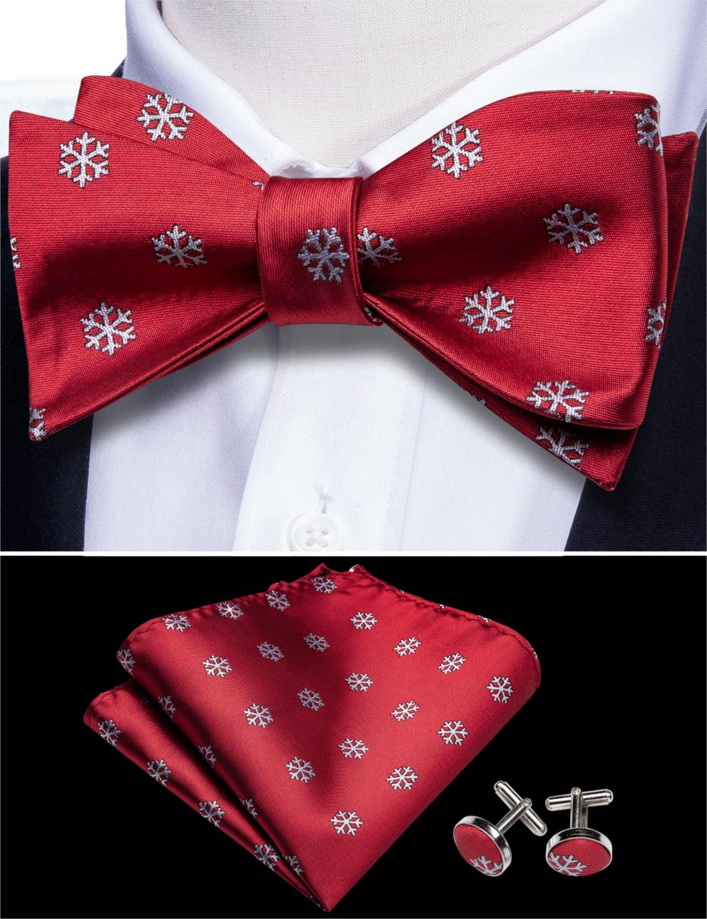 Snowflakes Bow Tie Set - GentCrest