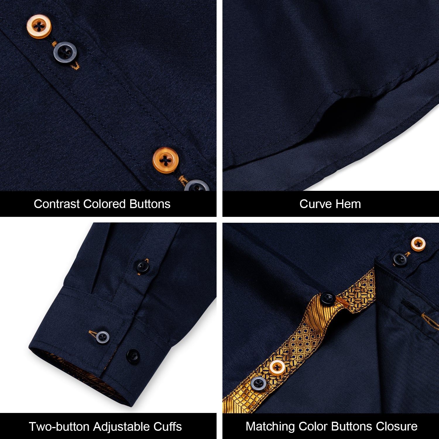 Black Elegant Dress Shirt - GentCrest - View 4