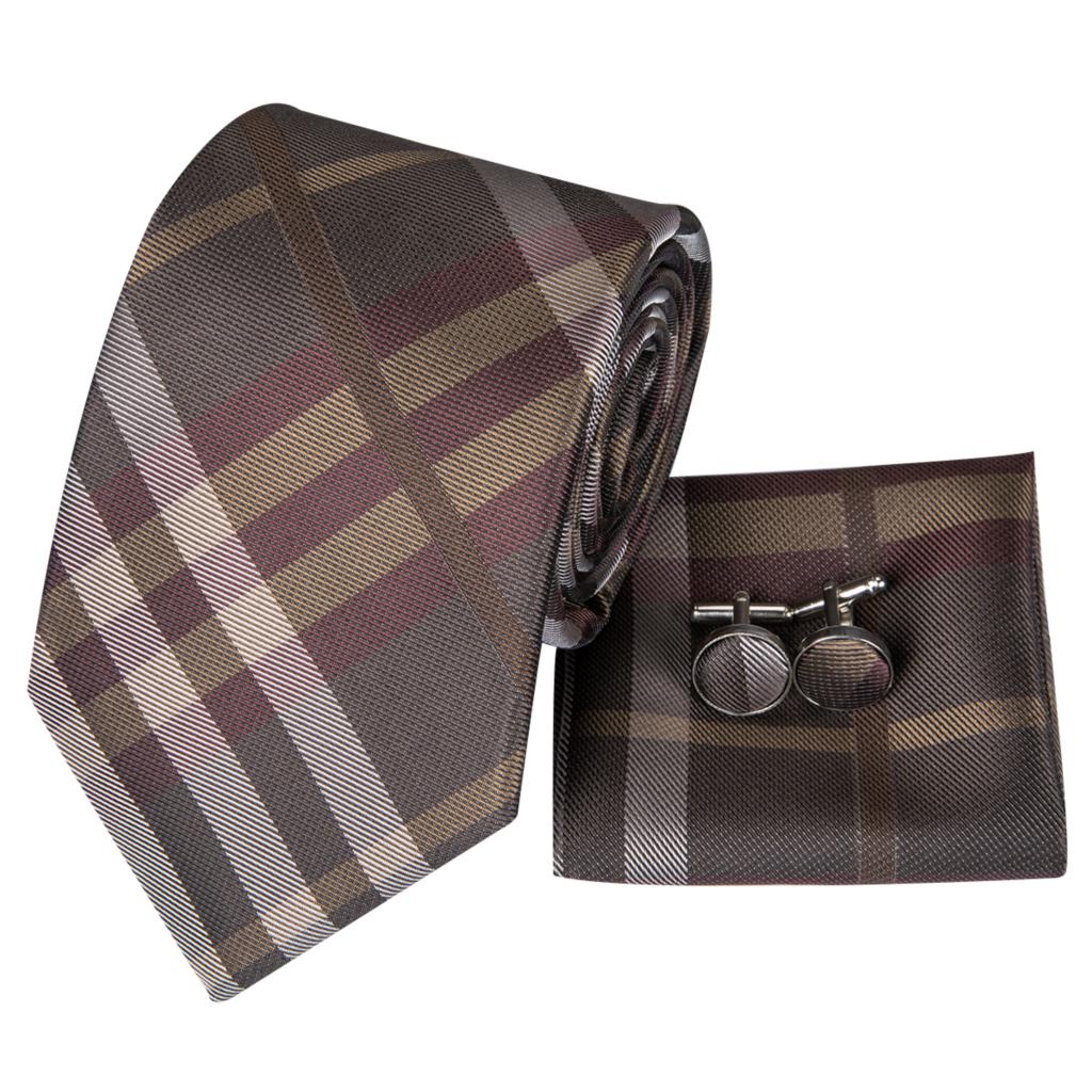 Brown Gentleman Silk Tie Set - GentCrest - View 2