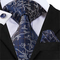 Florals and Checks Silk Tie Set - GentCrest