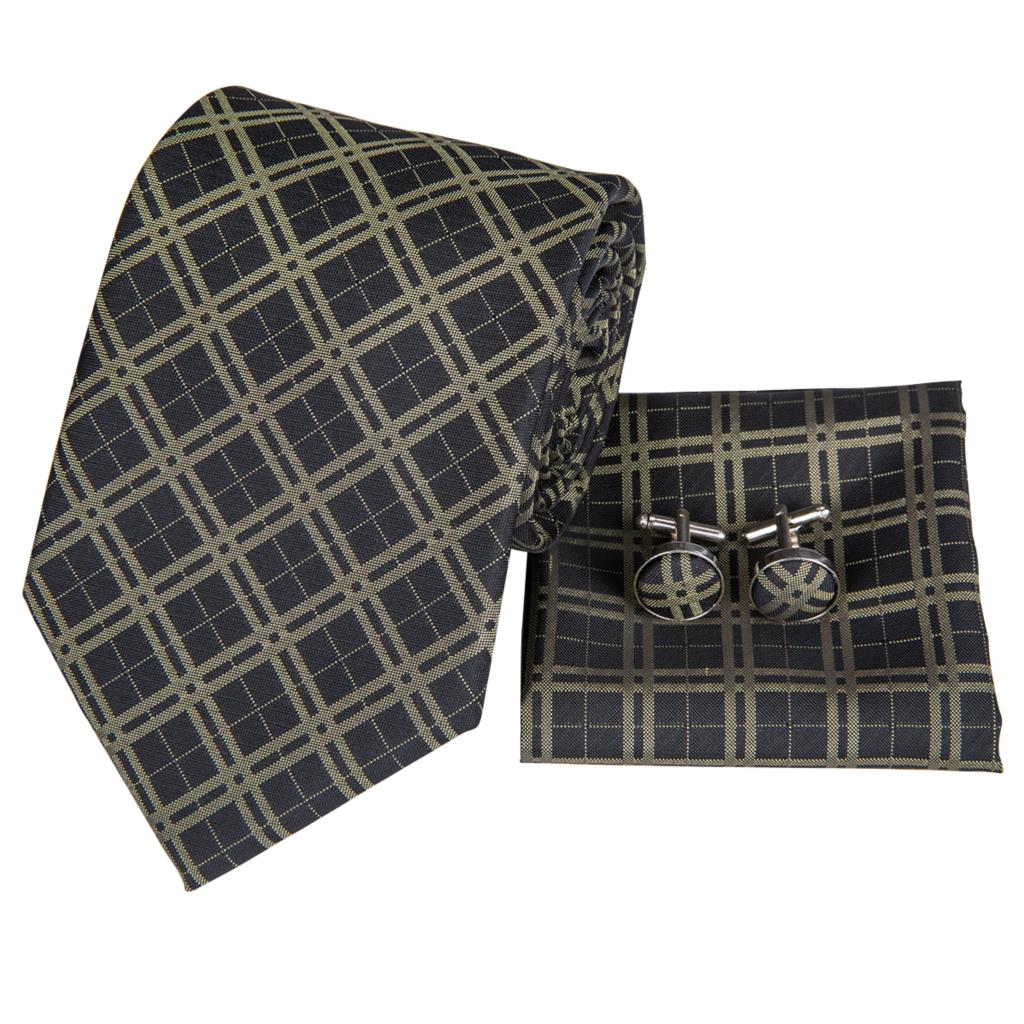 Elegant Plaid Silk Tie Set - GentCrest - View 2