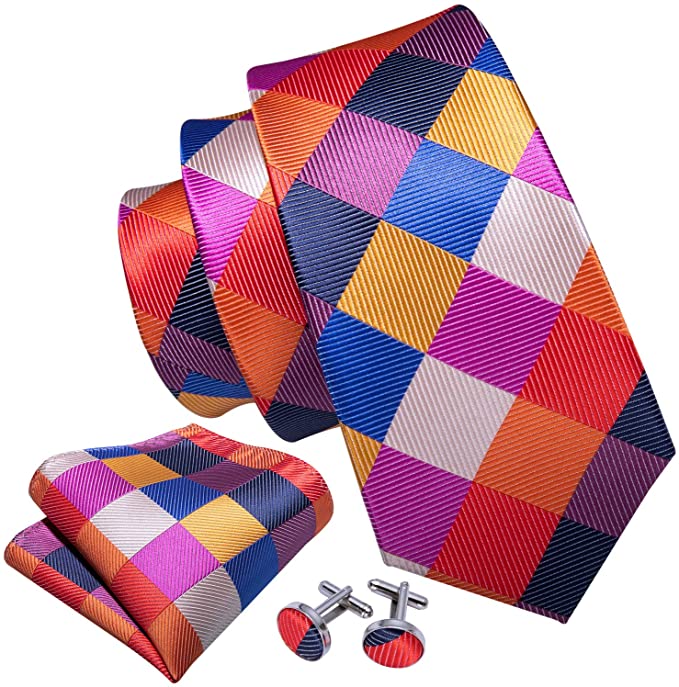 GentCrest Blue Plaid Tie Hanky Cufflinks Set - Image 2