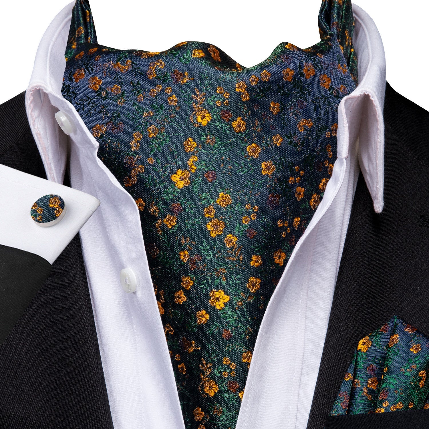 GentCrest Green Floral Ascot - Image 1