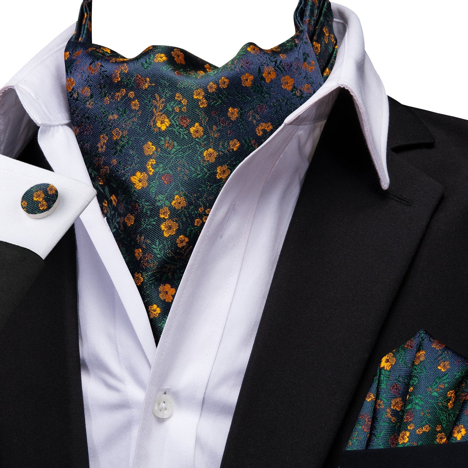 GentCrest Green Floral Ascot - Image 2