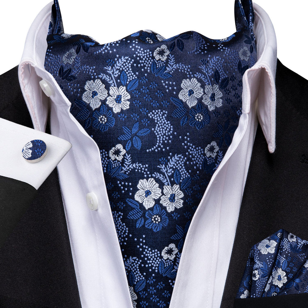 GentCrest Blue Floral Ascot - Image 1