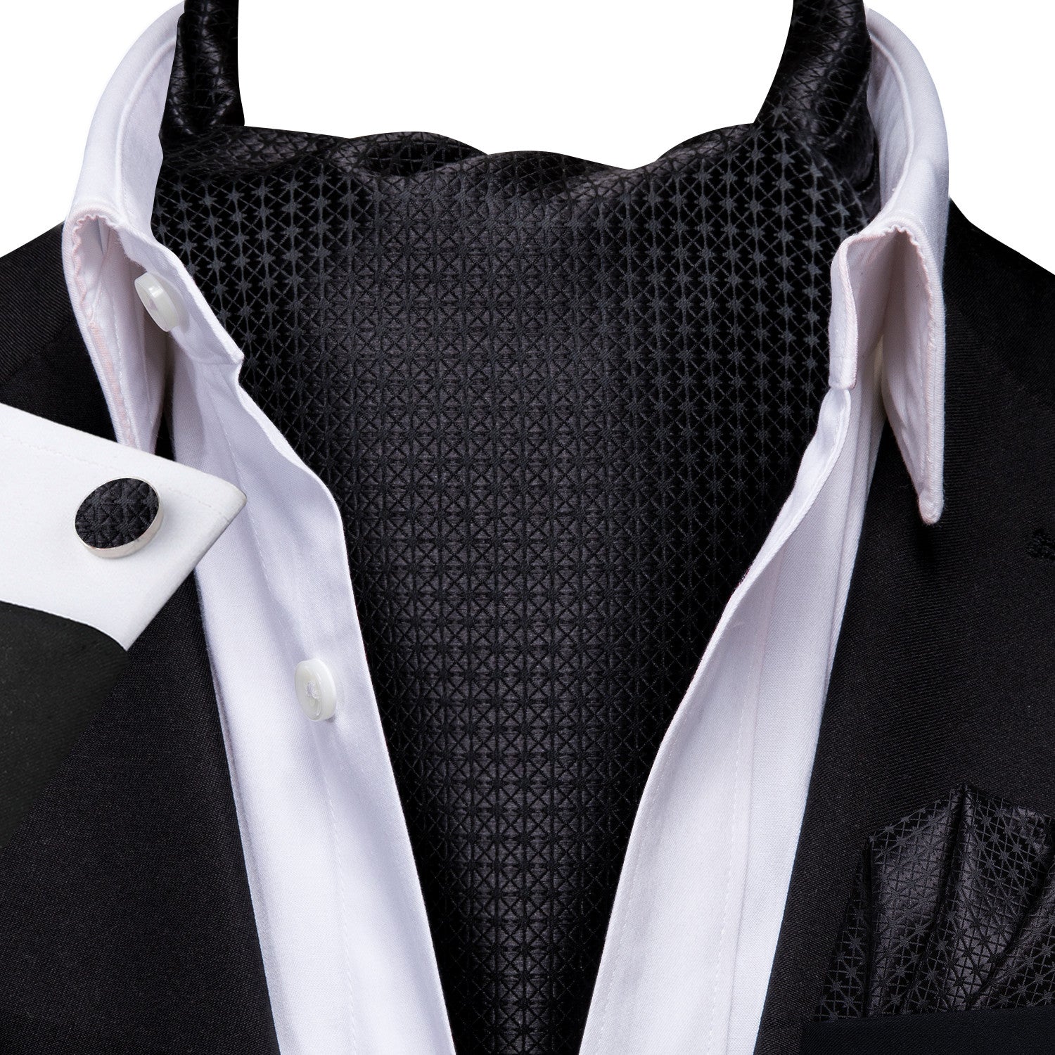 GentCrest Black Textured Ascot - Image 1