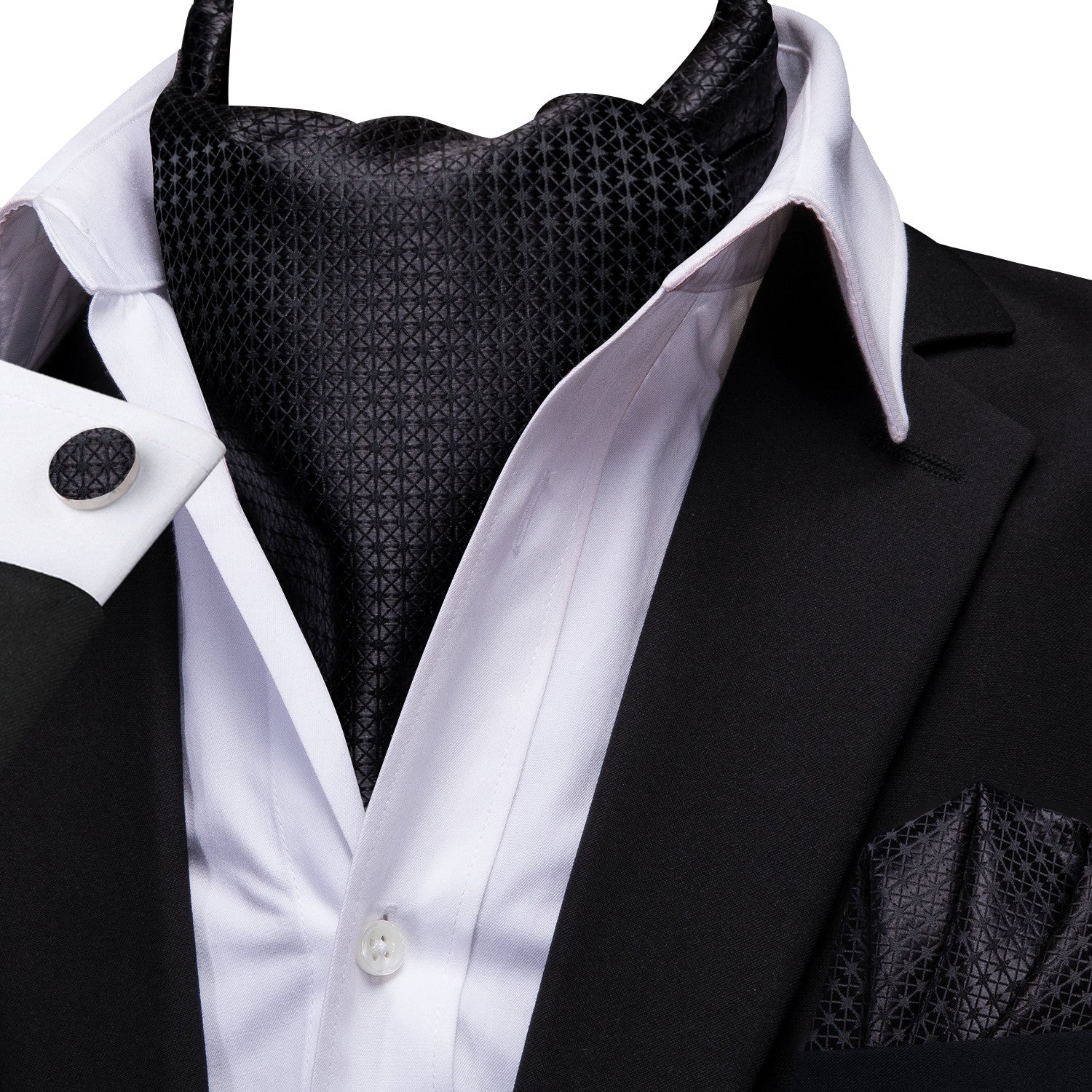 GentCrest Black Textured Ascot - Image 3