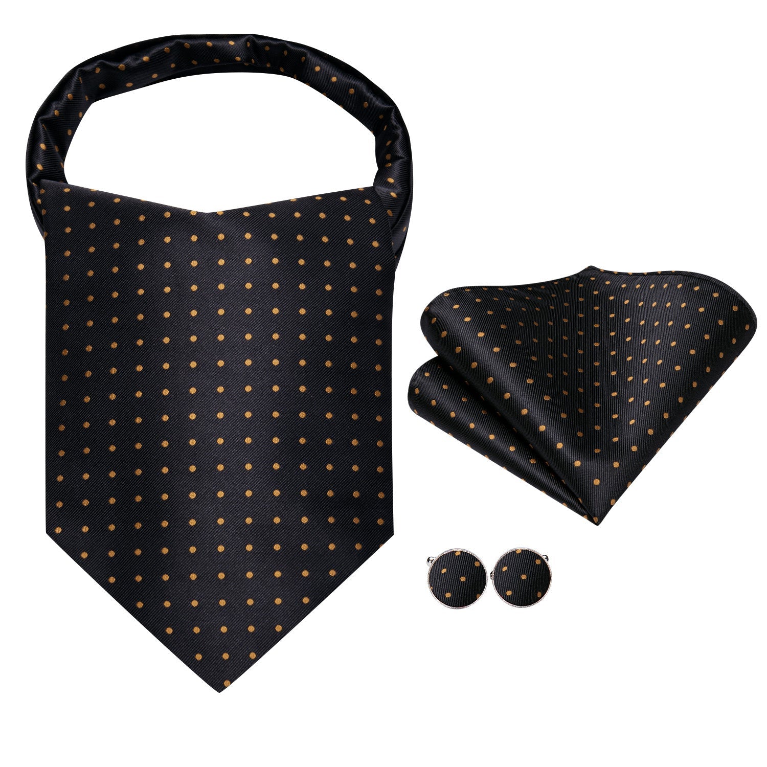 GentCrest Black Polka Dot Ascot - Image 2