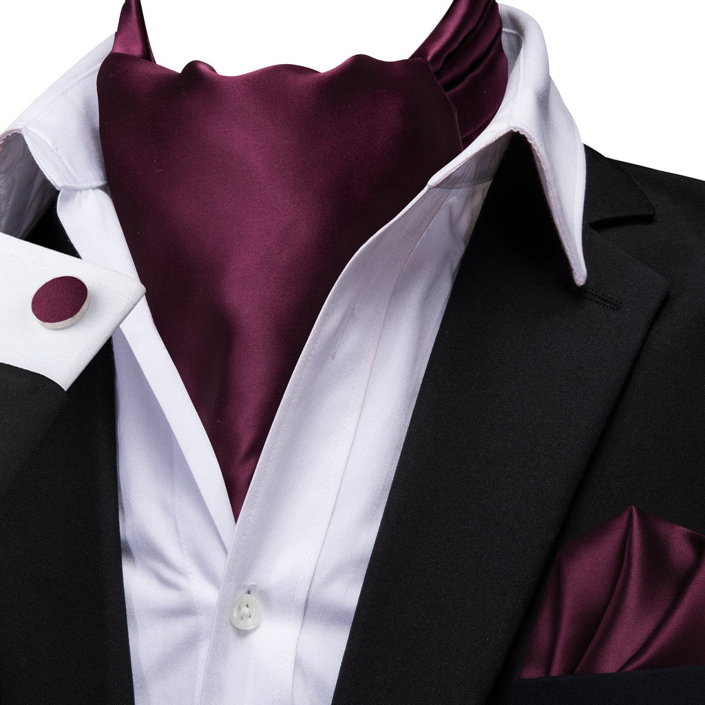 GentCrest Burgundy Solid Ascot - Image 3