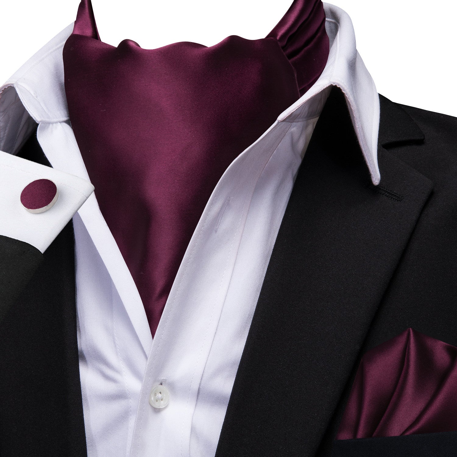 GentCrest Burgundy Solid Ascot - Image 3