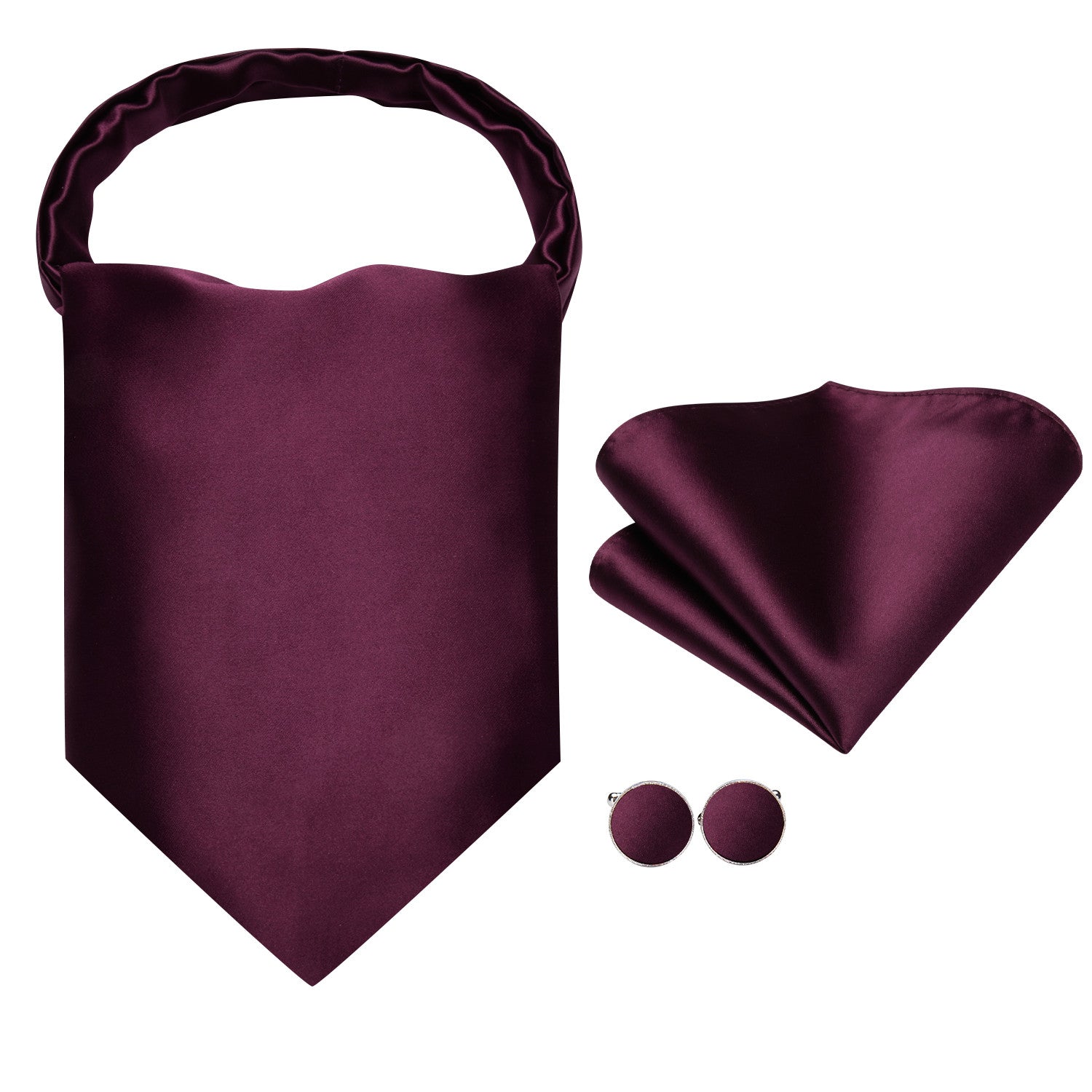 GentCrest Burgundy Solid Ascot - Image 2