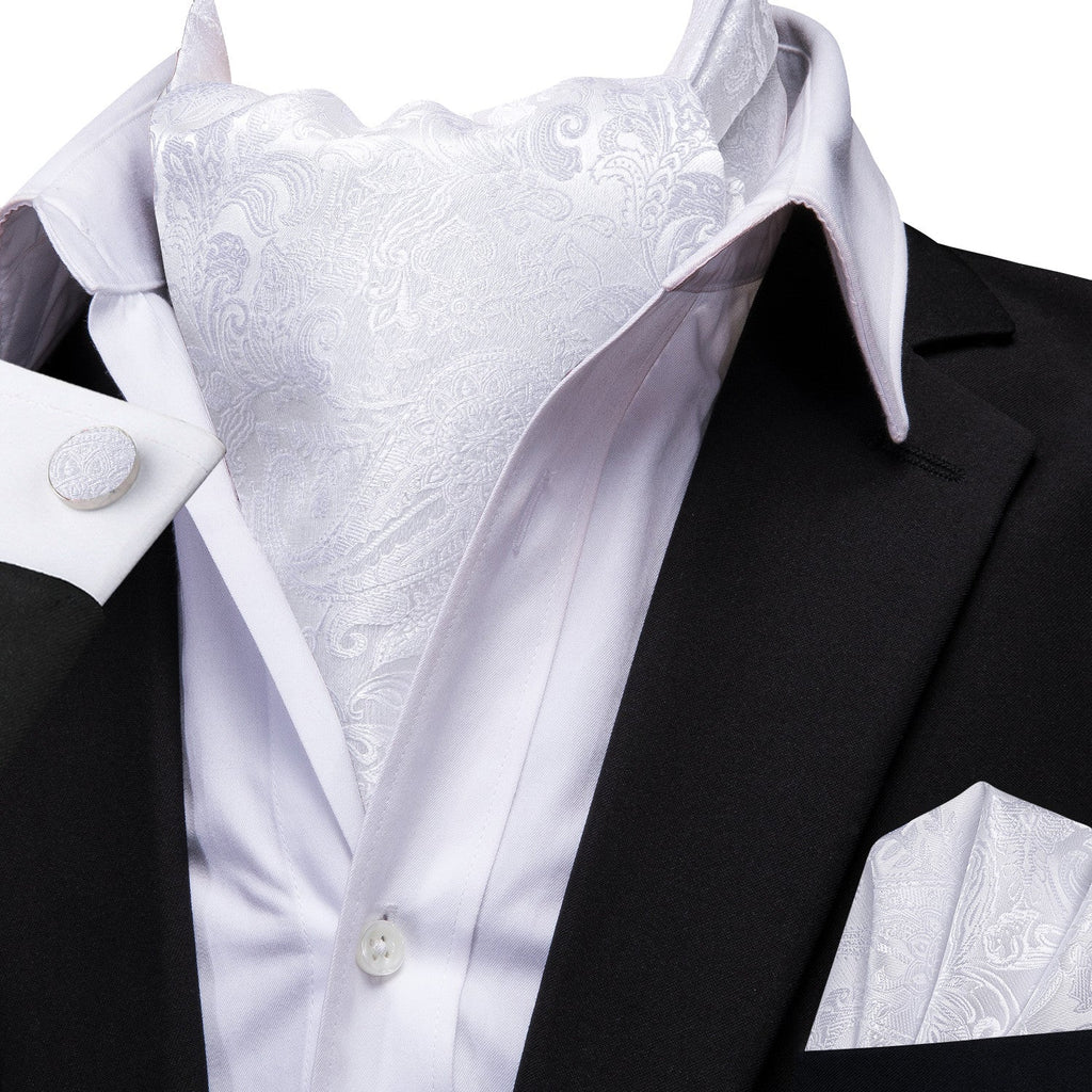 GentCrest White Paisley Ascot - Image 3