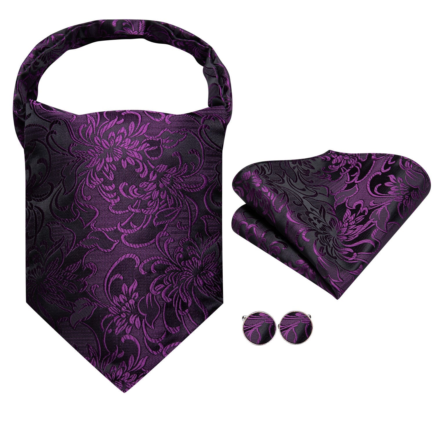 GentCrest Purple Paisley Ascot - Image 2