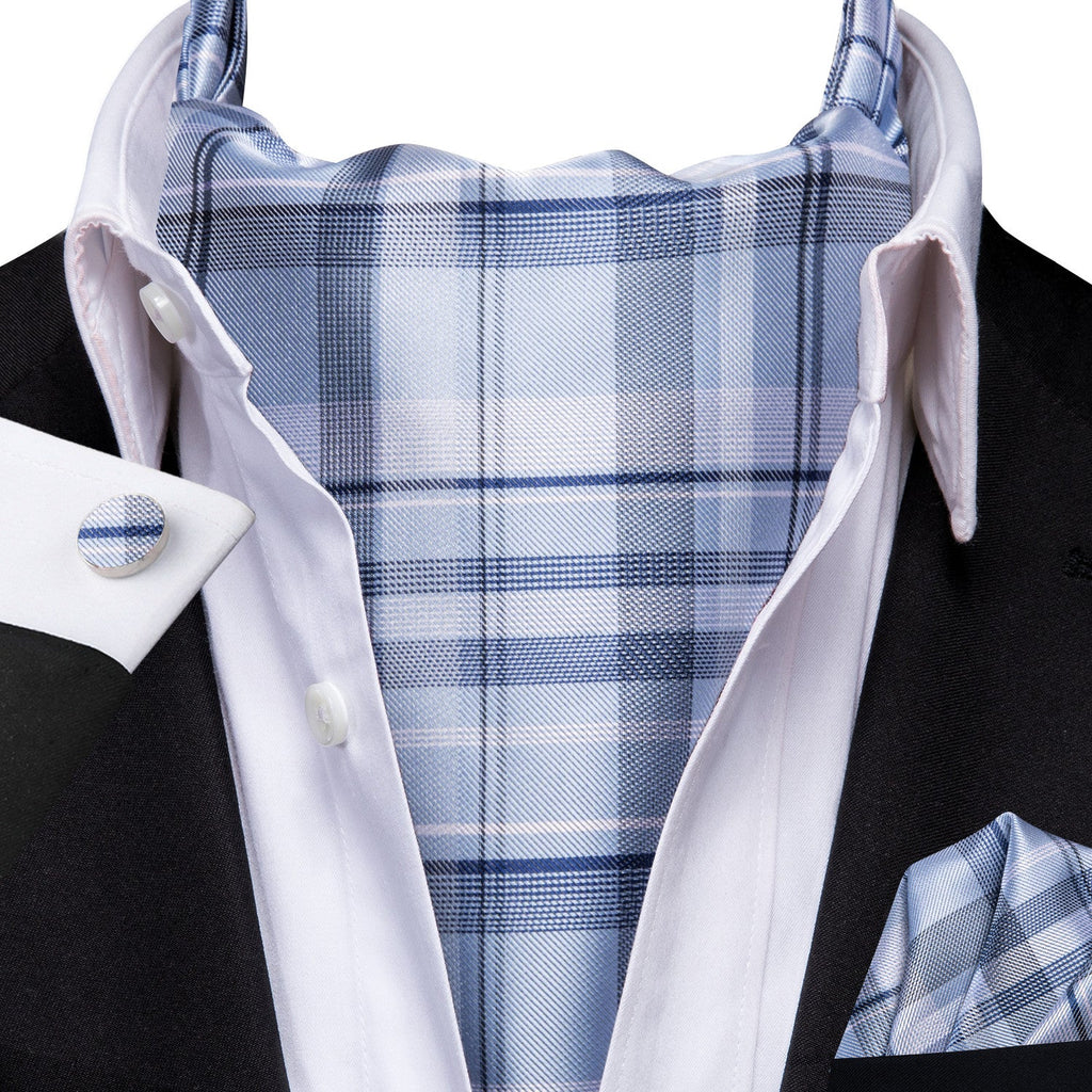 GentCrest Blue Plaid Ascot - Image 1