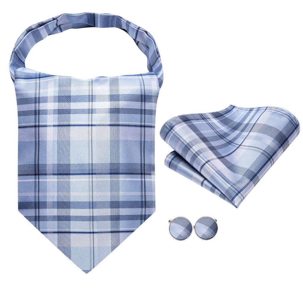 GentCrest Blue Plaid Ascot - Image 5
