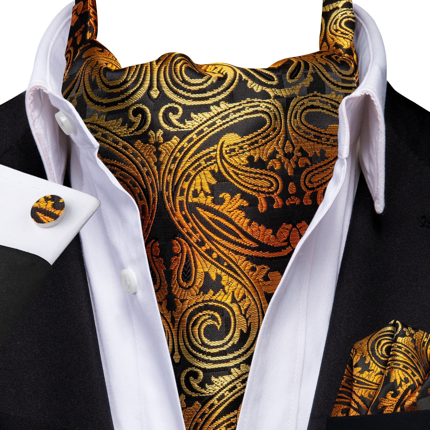 GentCrest Orange Paisley Ascot - Image 1