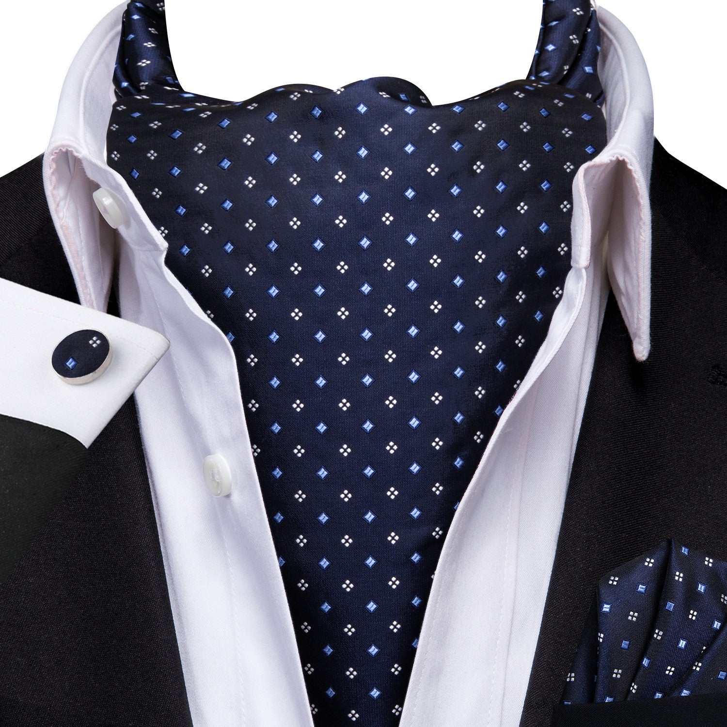 GentCrest Blue Geometric Ascot - Image 1