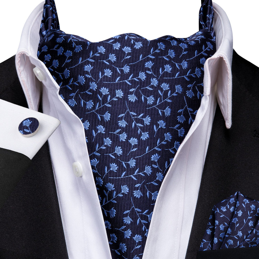 GentCrest Blue Floral Ascot - Image 1