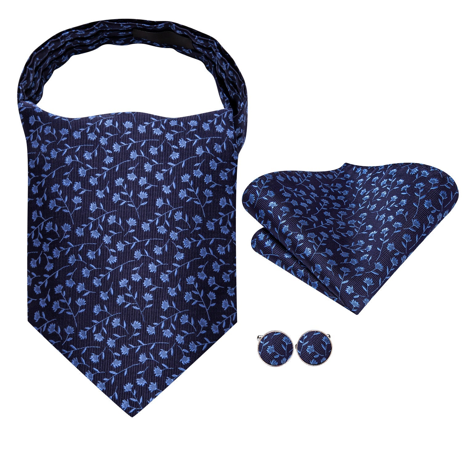 GentCrest Blue Floral Ascot - Image 5