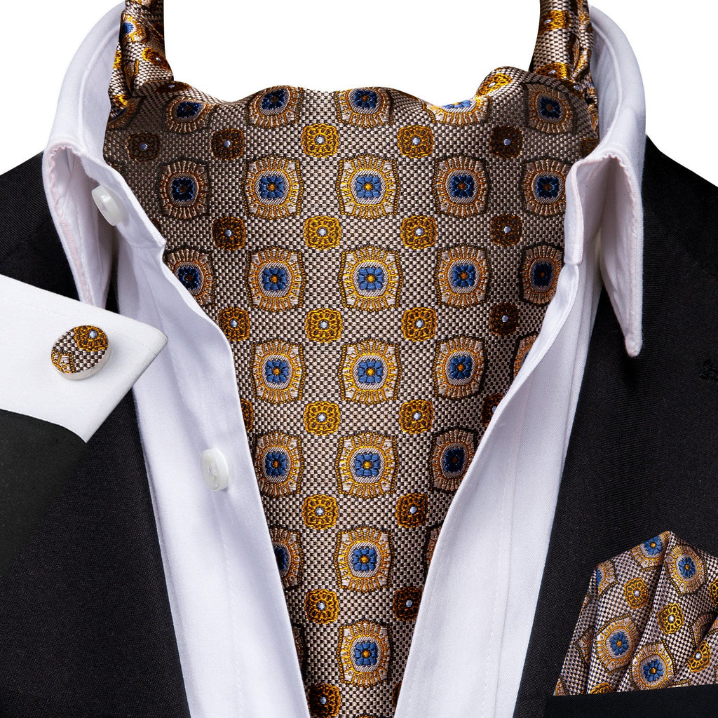 GentCrest Brown Geometric Ascot - Image 1