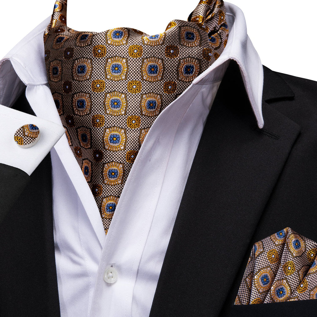 GentCrest Brown Geometric Ascot - Image 3