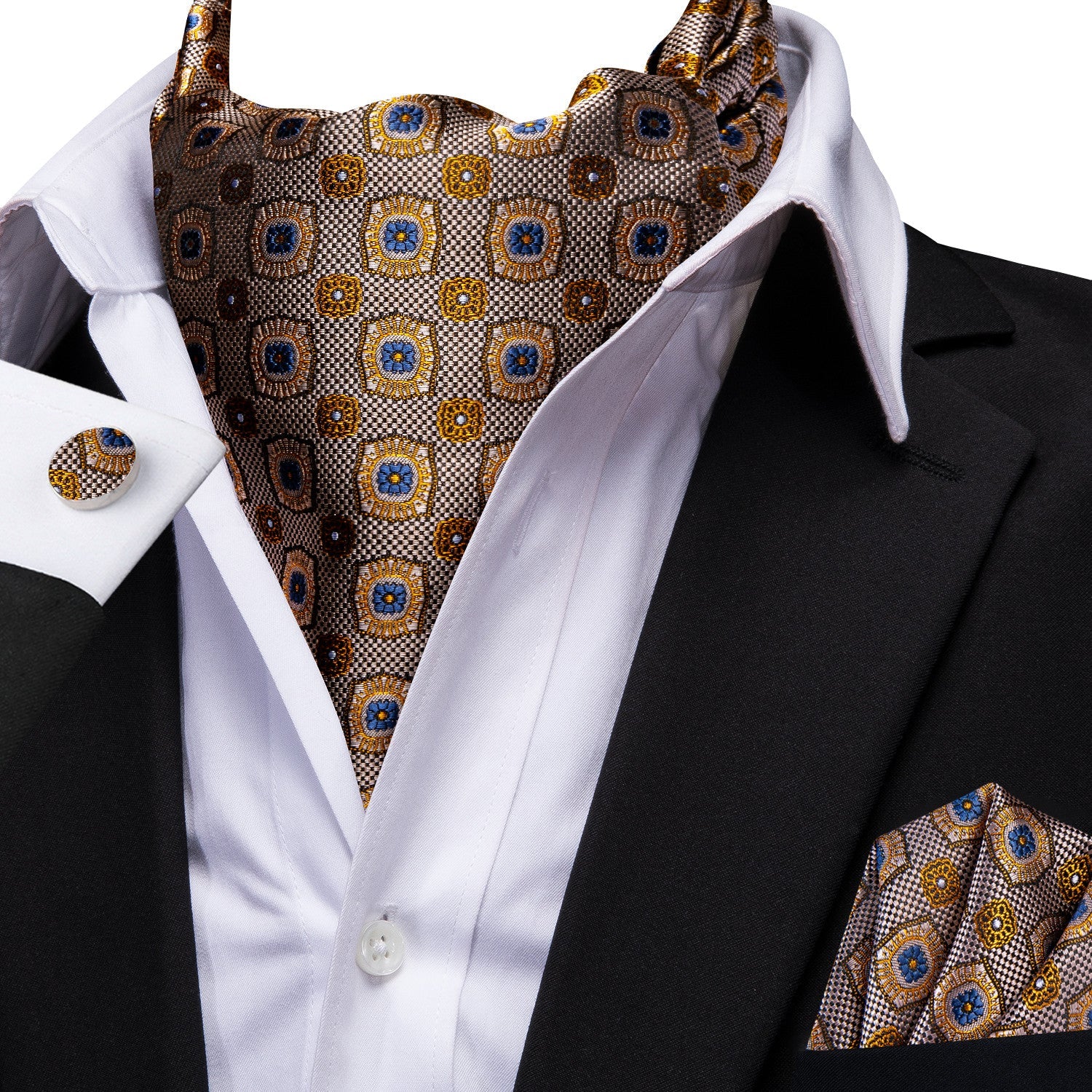 GentCrest Brown Geometric Ascot - Image 3