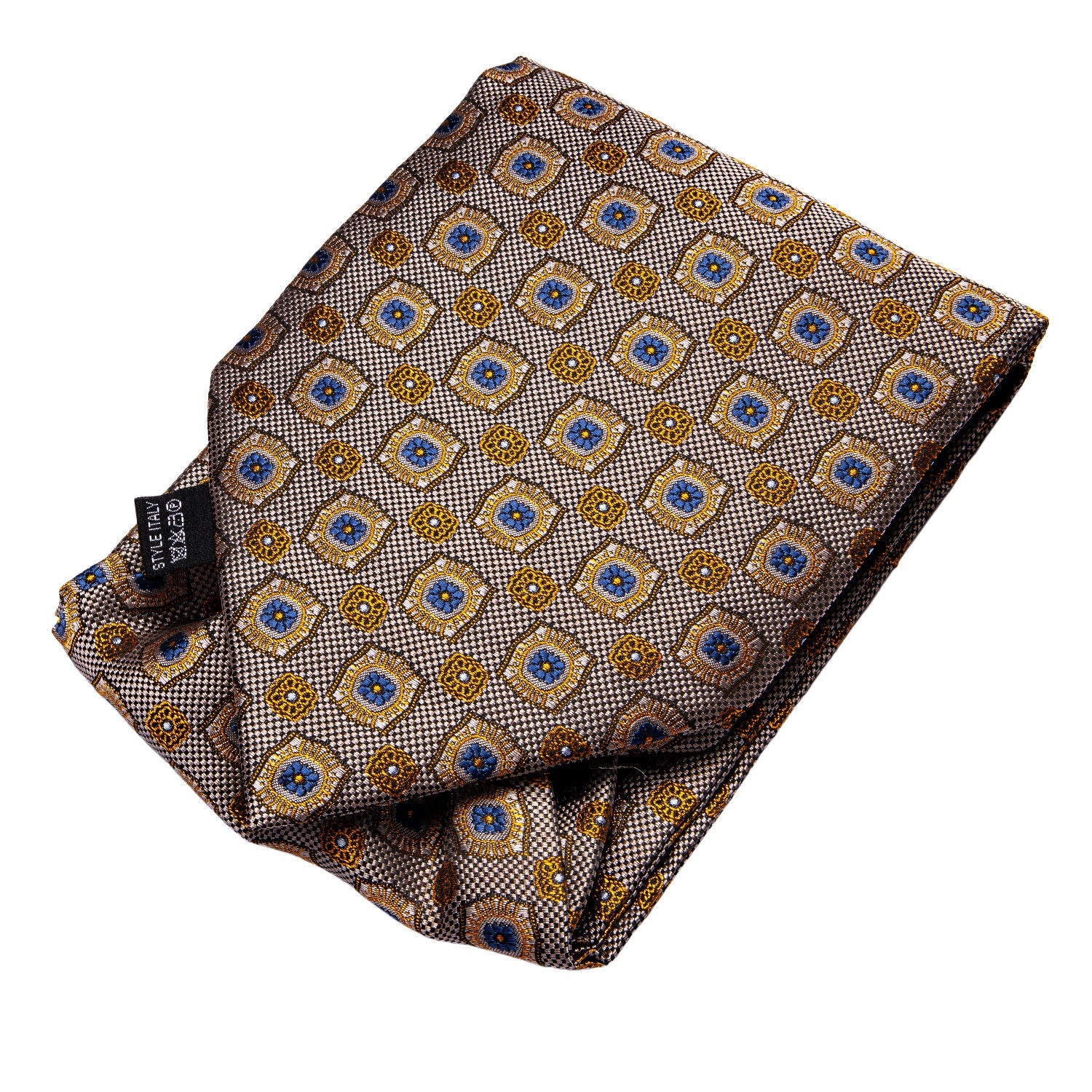 GentCrest Brown Geometric Ascot - Image 4