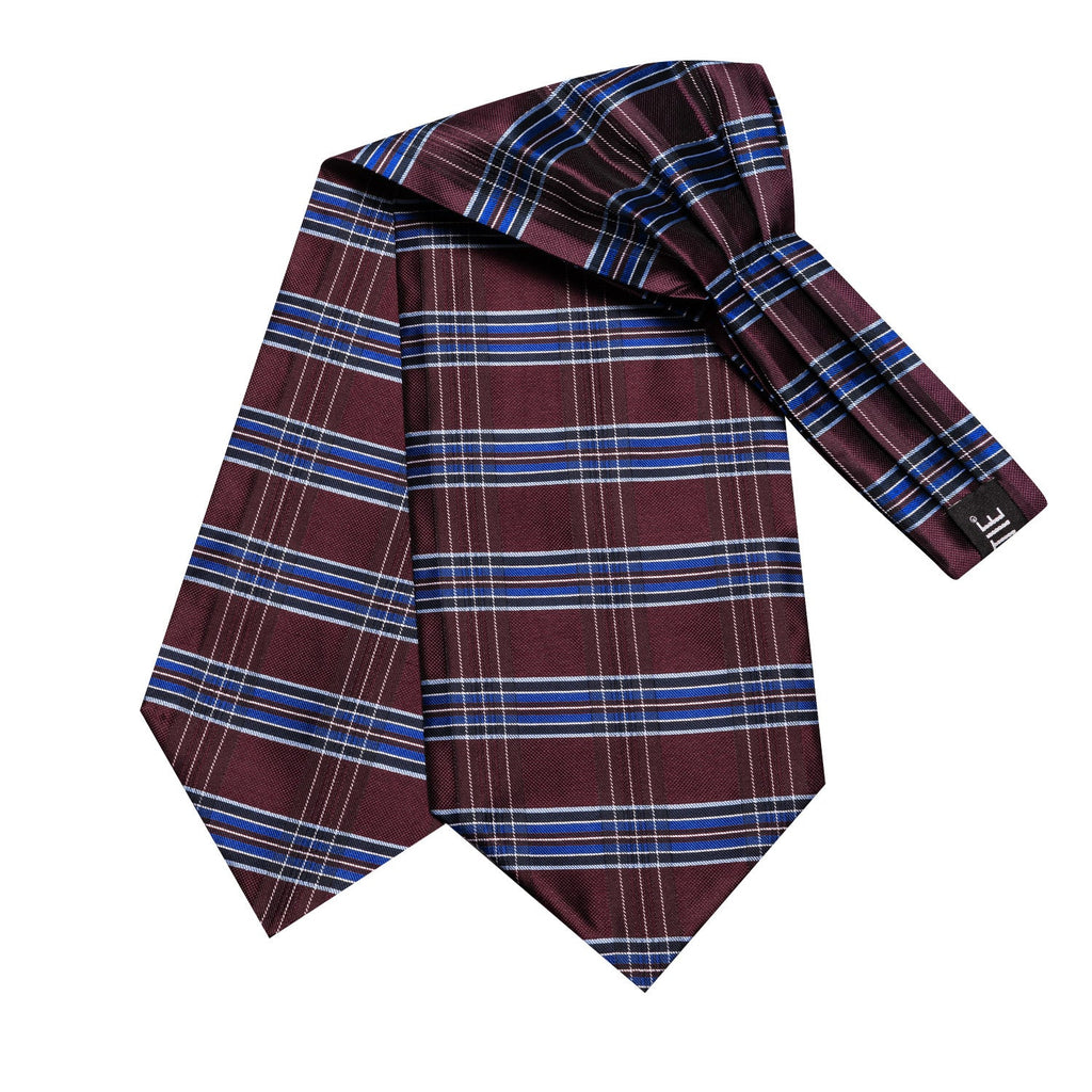 GentCrest Burgundy Plaid Ascot - Image 4