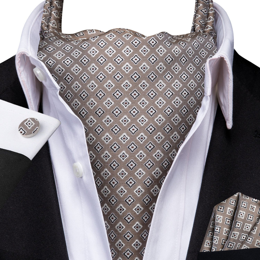 GentCrest Grey Geometric Ascot - Image 1