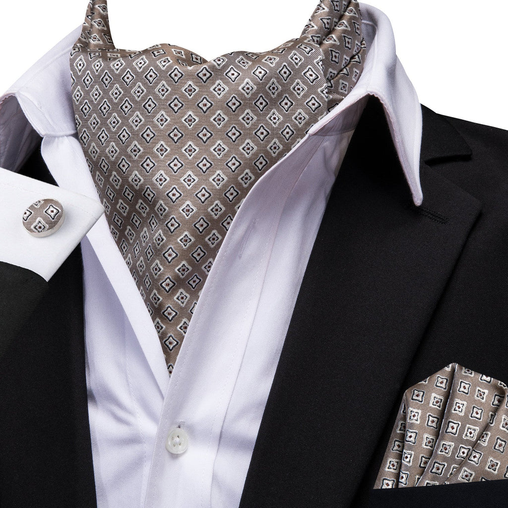 GentCrest Grey Geometric Ascot - Image 3