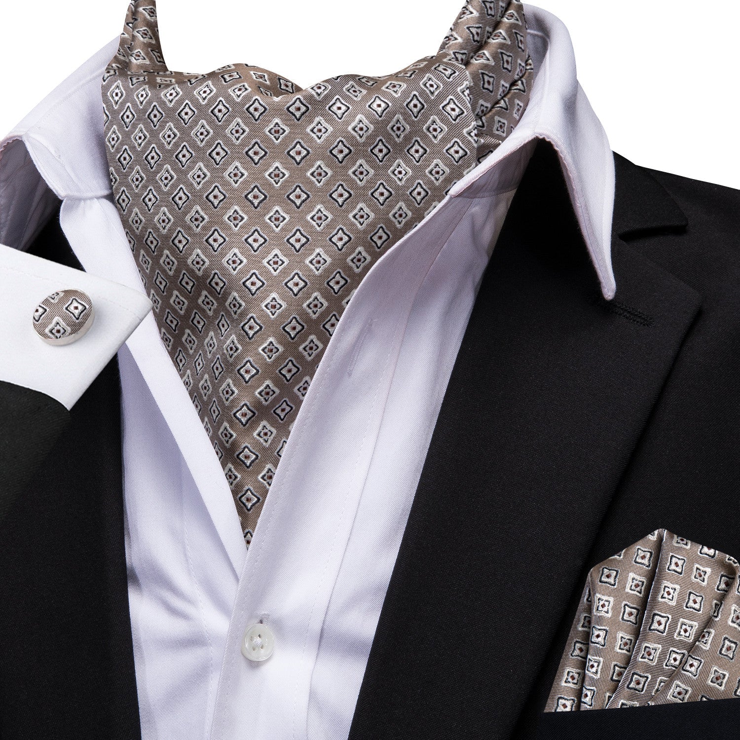 GentCrest Grey Geometric Ascot - Image 3
