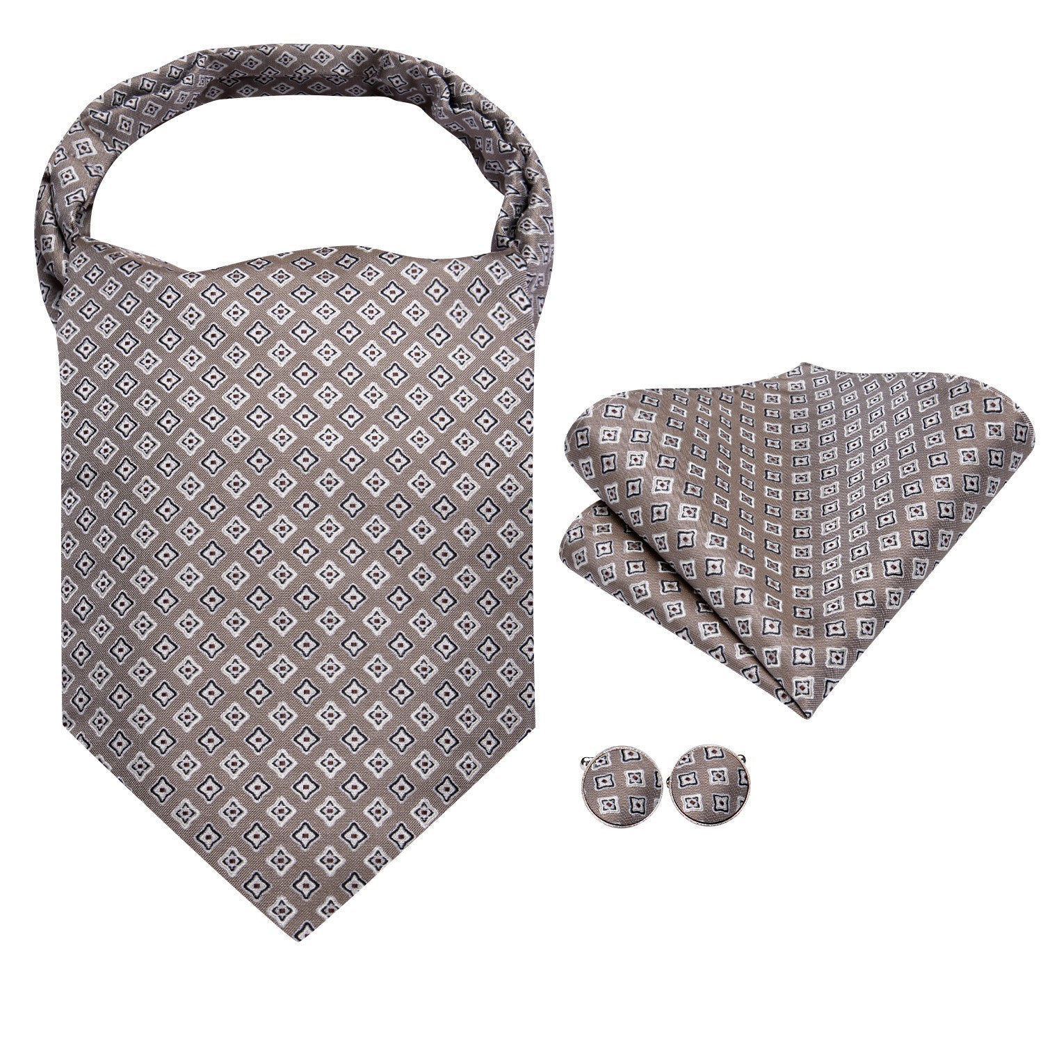 GentCrest Grey Geometric Ascot - Image 2