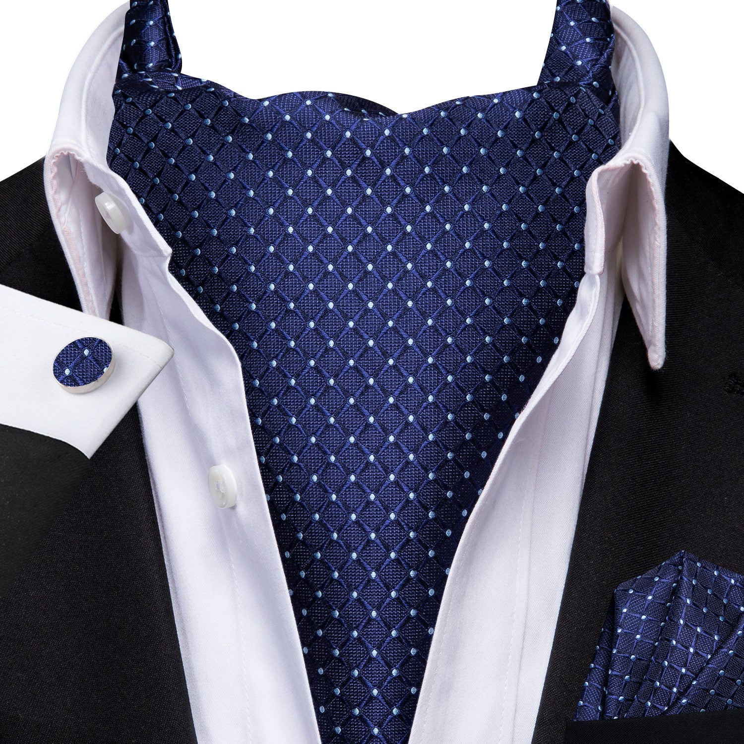 GentCrest Blue Plaid Ascot - Image 1
