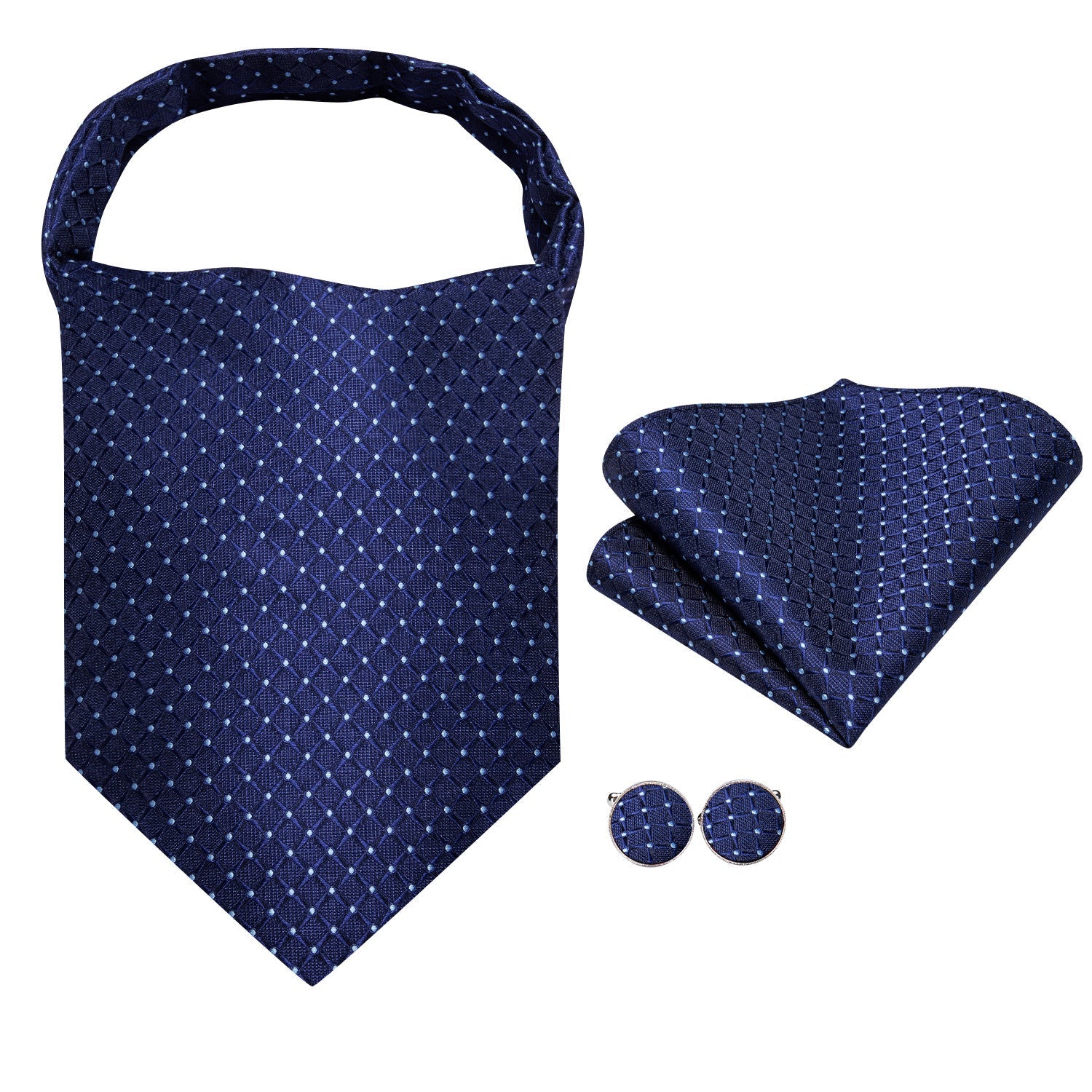 GentCrest Blue Plaid Ascot - Image 2