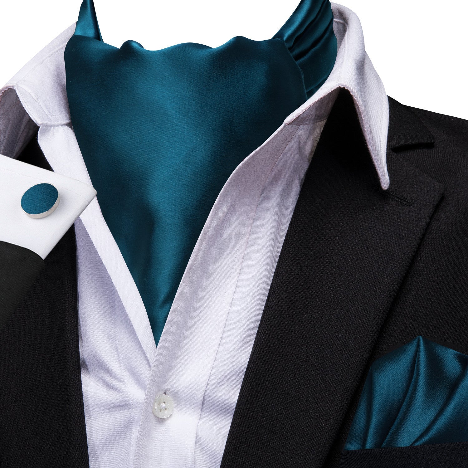 GentCrest Blue Solid Ascot - Image 3