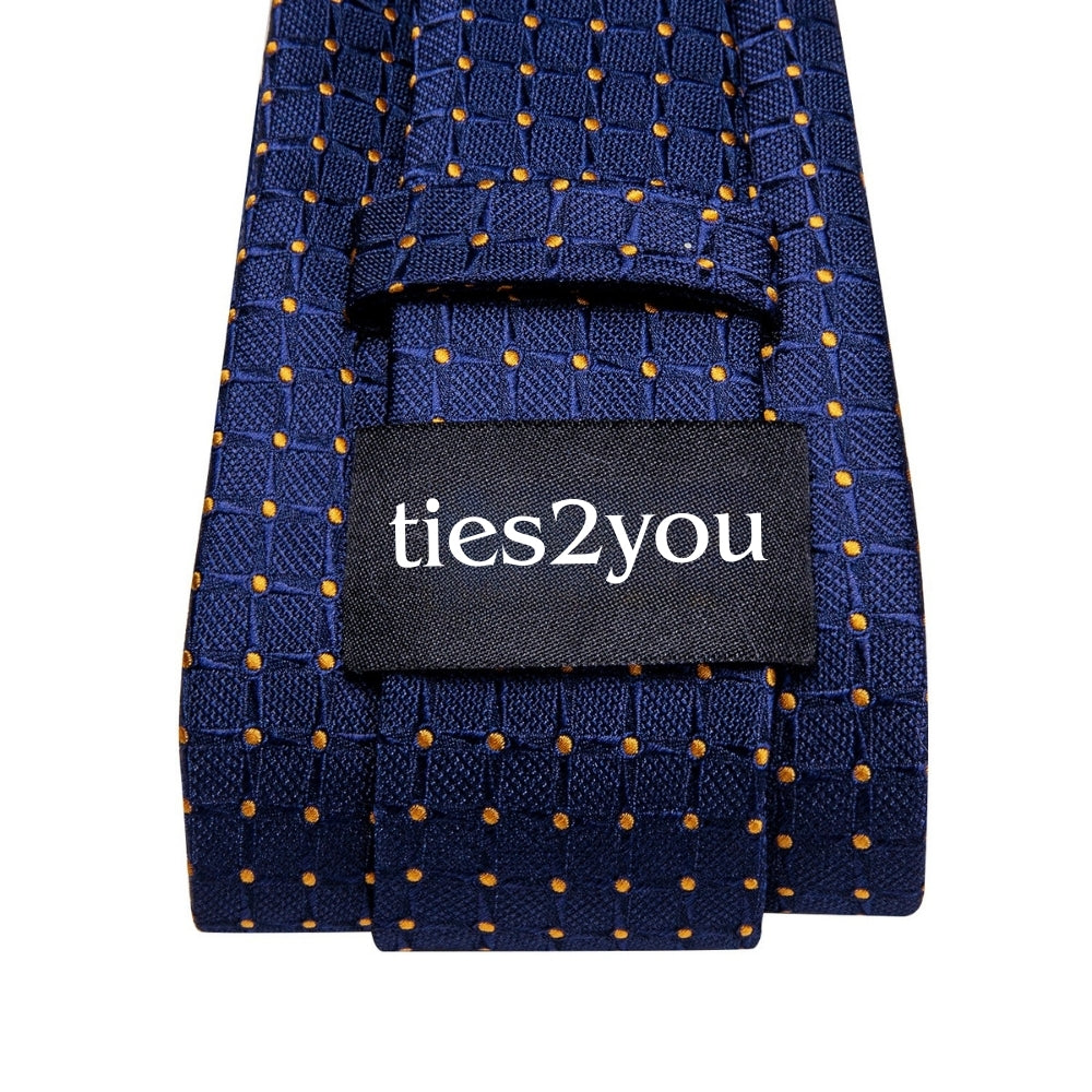 GentCrest Blue Plaid Tie Hanky Cufflinks Set - Image 7