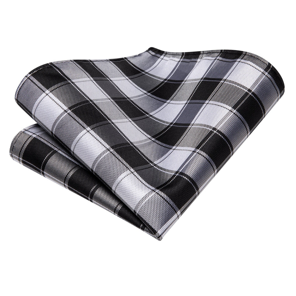 GentCrest Black Plaid Tie Hanky Cufflinks Set - Image 4