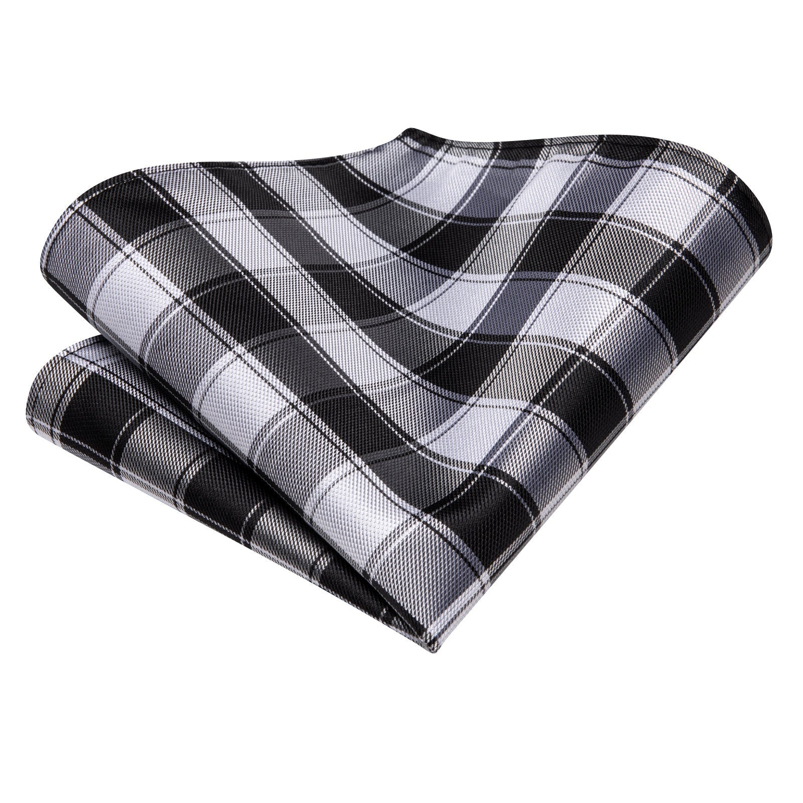 GentCrest Black Plaid Tie Hanky Cufflinks Set - Image 4
