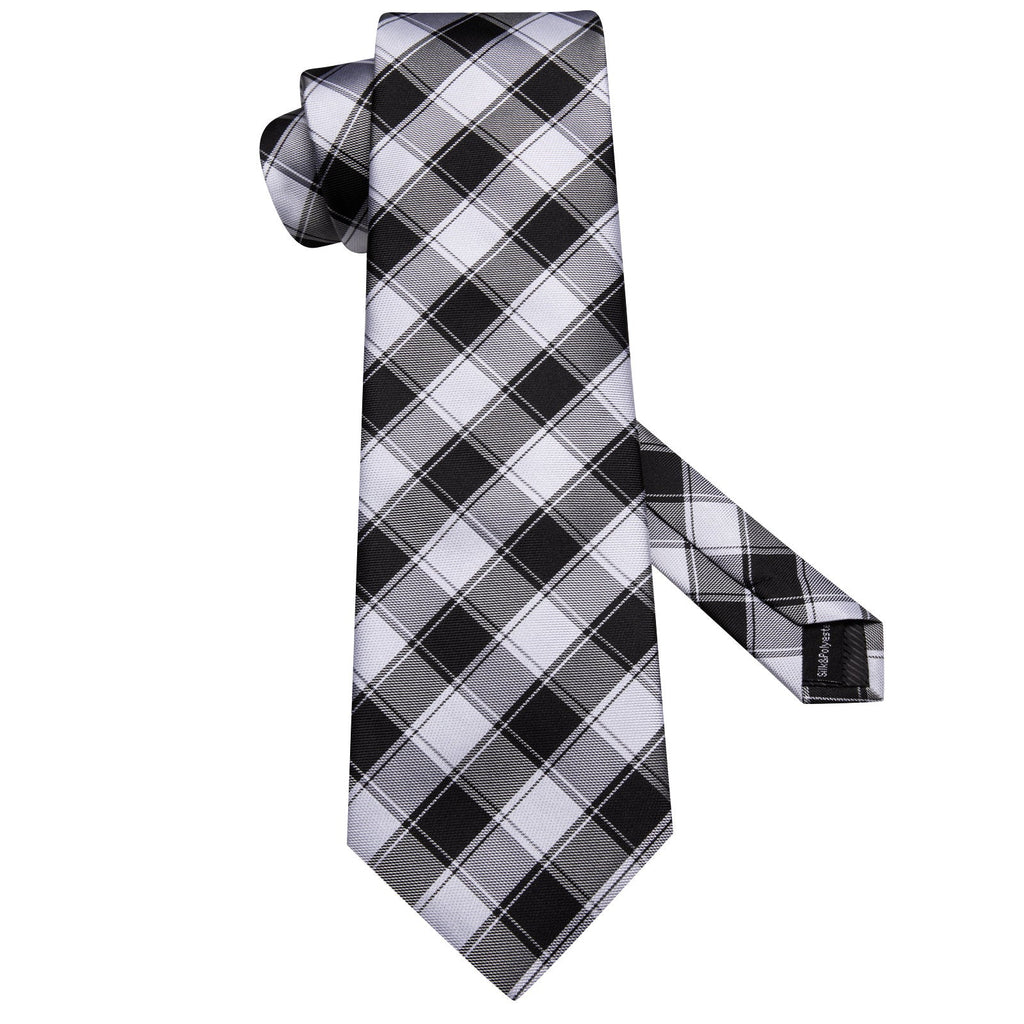 GentCrest Black Plaid Tie Hanky Cufflinks Set - Image 5