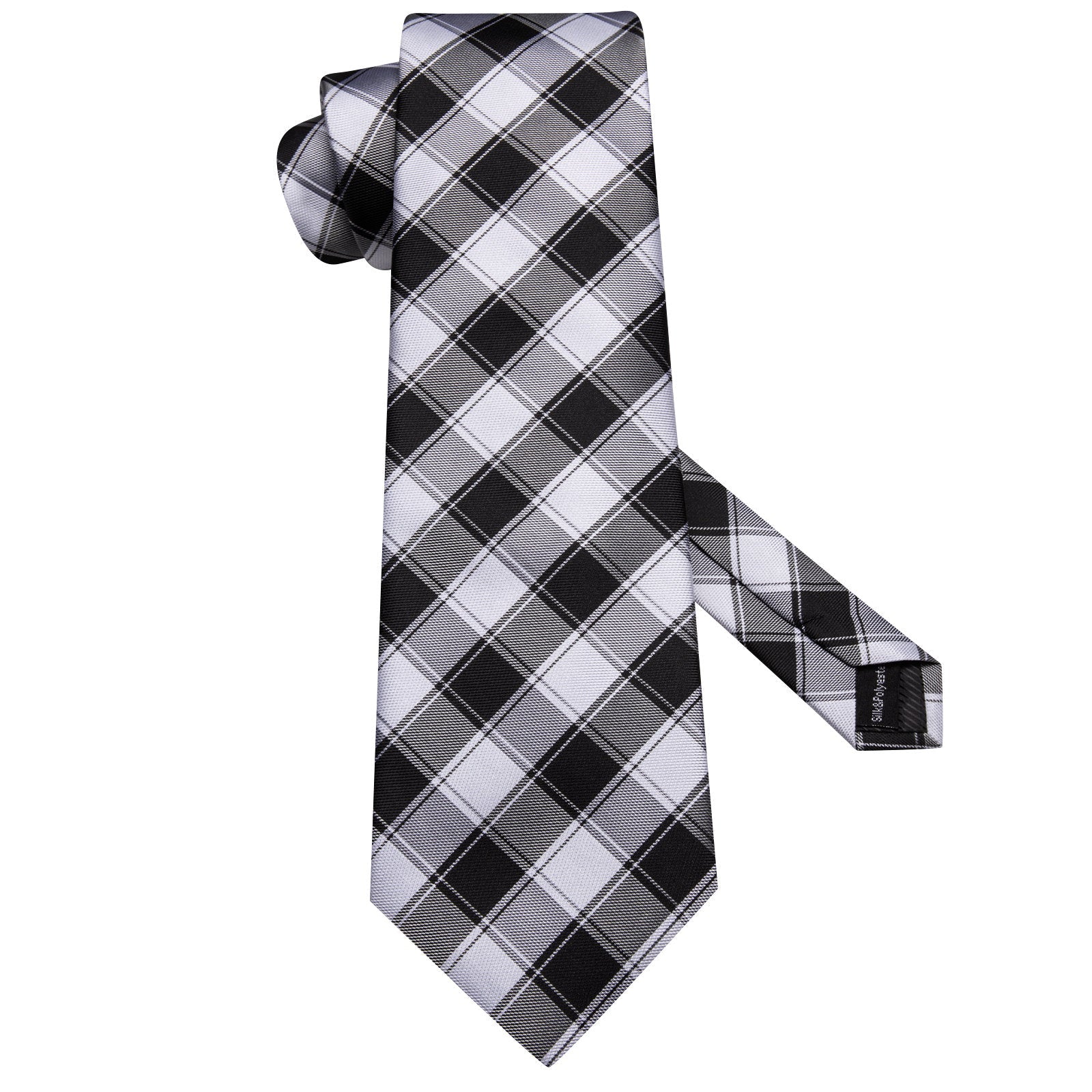 GentCrest Black Plaid Tie Hanky Cufflinks Set - Image 5