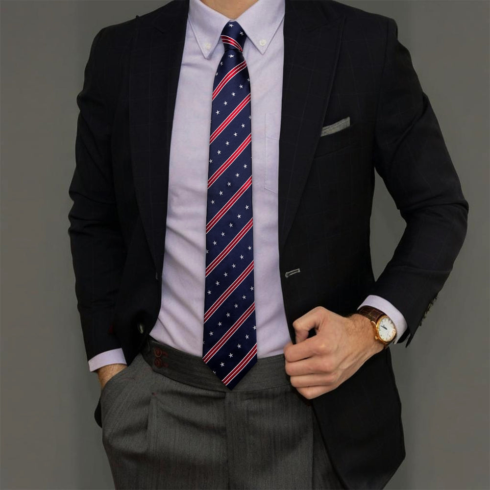 GentCrest Blue Striped Tie Hanky Cufflinks Set - Image 2