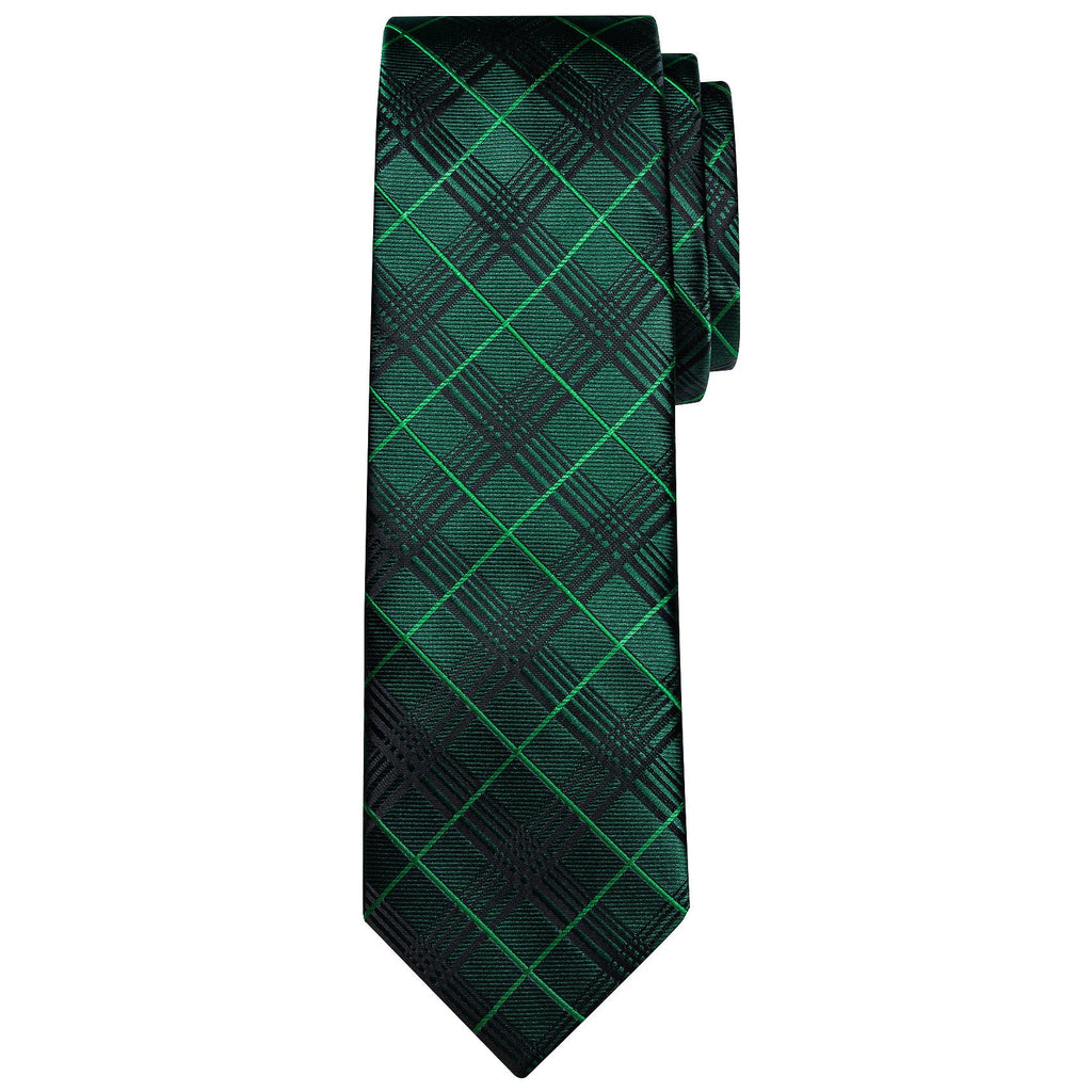GentCrest Green Plaid Tie Hanky Cufflinks Set - Image 3