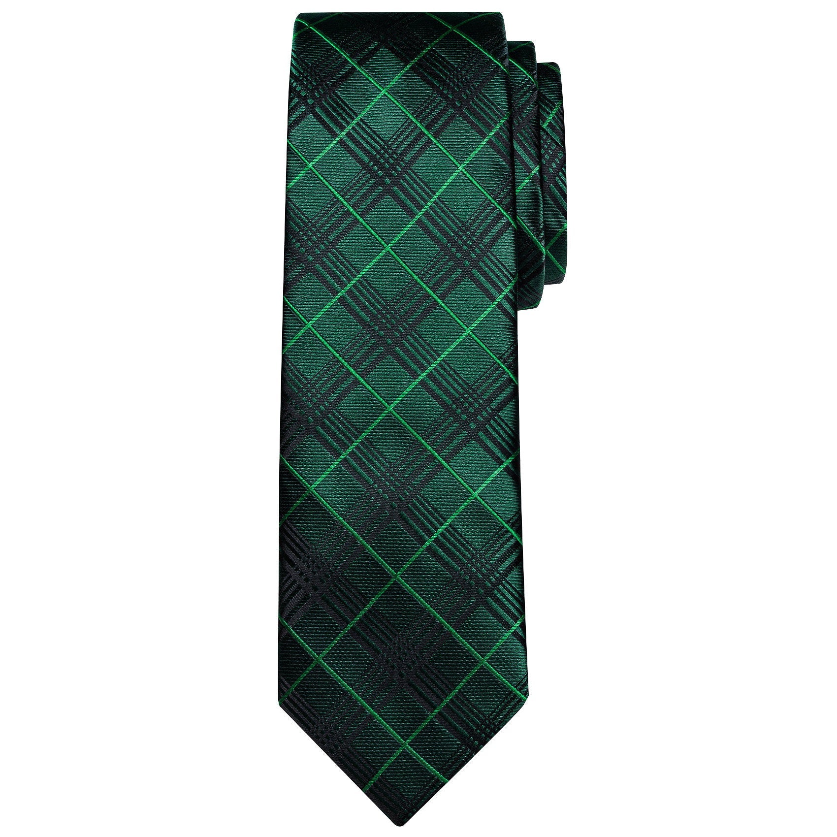 GentCrest Green Plaid Tie Hanky Cufflinks Set - Image 3